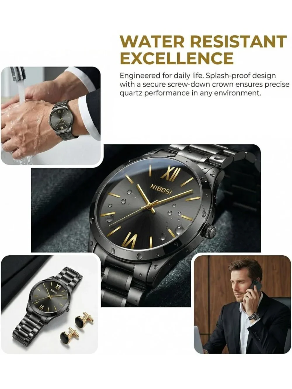 Stylish Men's Analog Quartz Watch - Waterproof, Minimalist, Ultra Thin Design